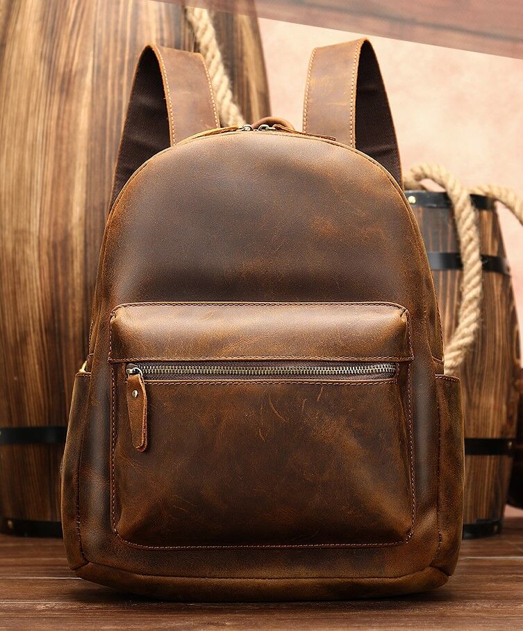 Genuine leather backpack for men online